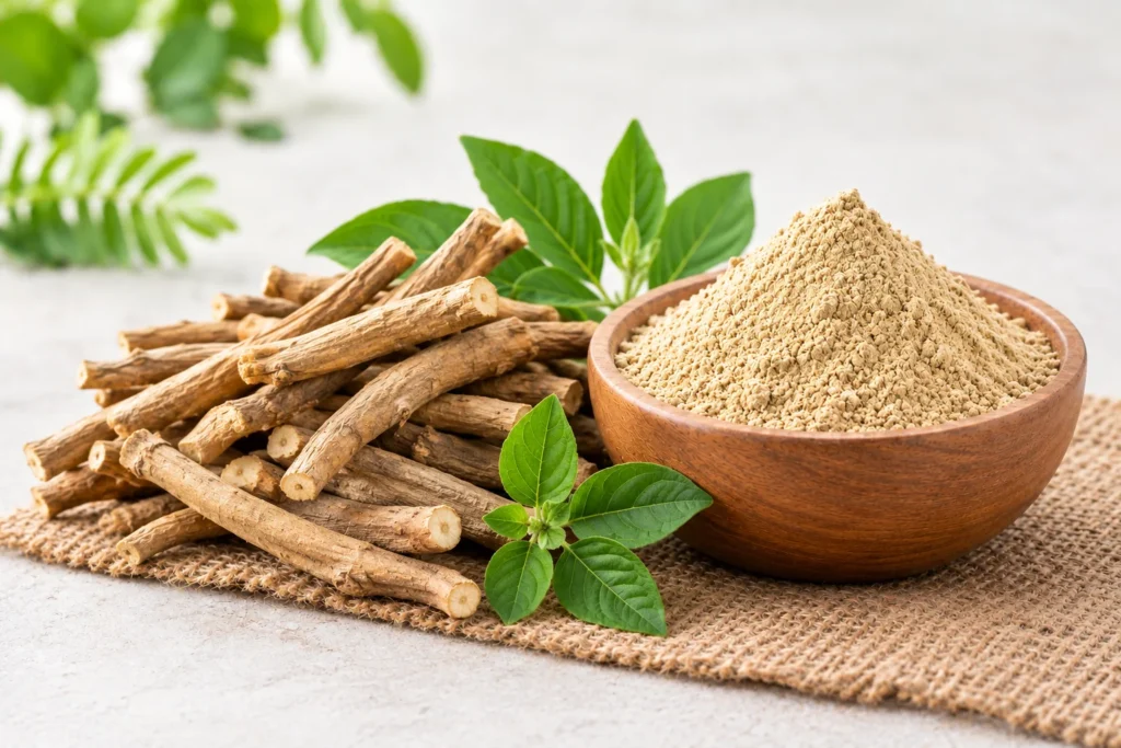 Organic ashwagandha root and root powder from a certified organic ashwagandha supplier in India