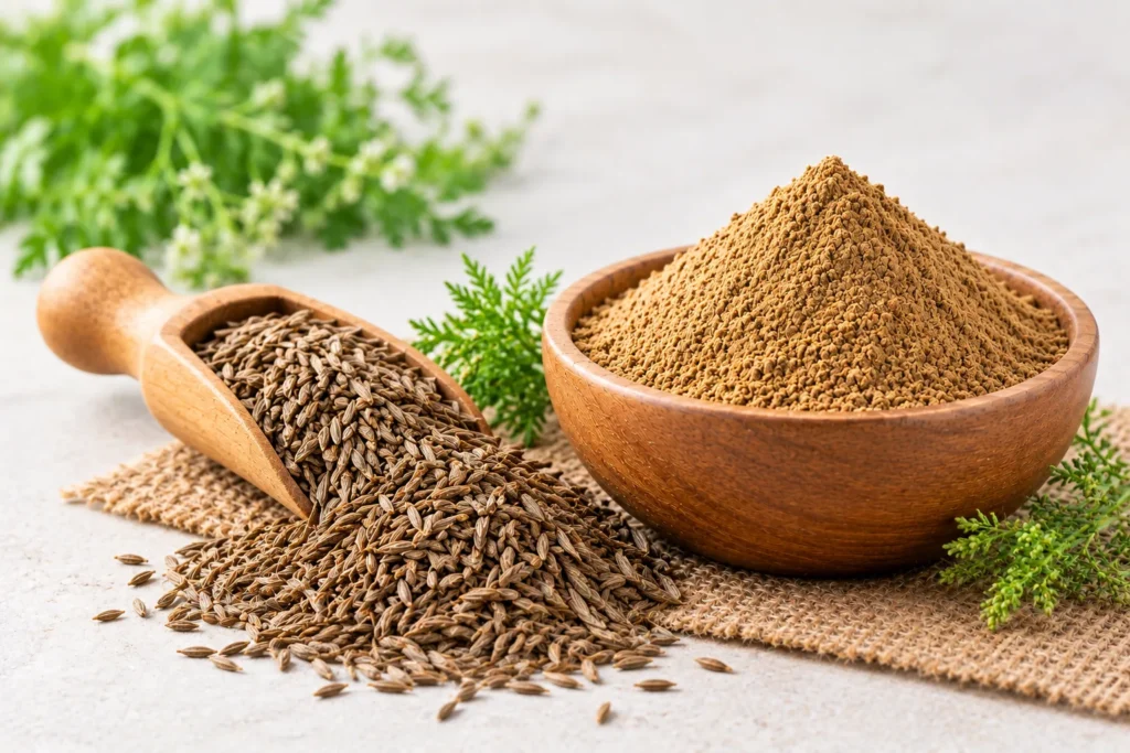 Organic cumin seeds and cumin powder from India